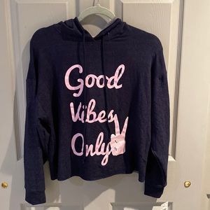 Honey Punch “Good Vibes Only” Cropped Hoodie